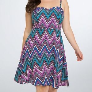 MULTI CHEVRON CHALLIS SUNDRESS